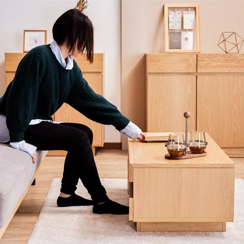 センターテーブル 105cm リビングテーブル ローテーブル 引出付き 収納