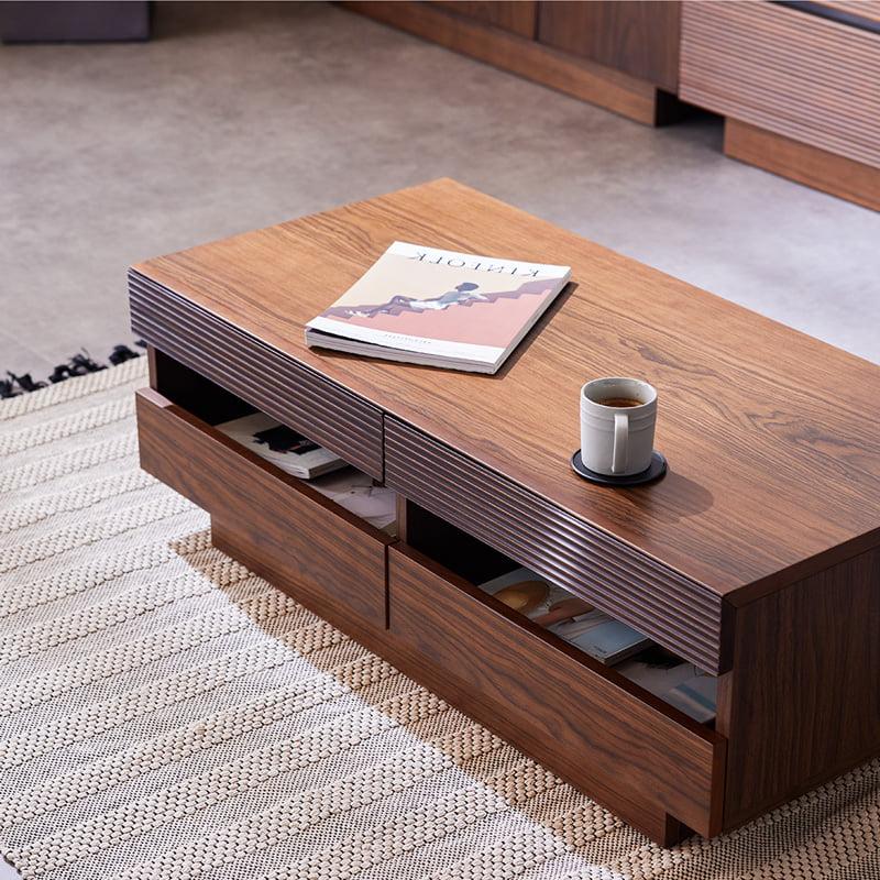 センターテーブル 105cm リビングテーブル ローテーブル 引出付き 収納