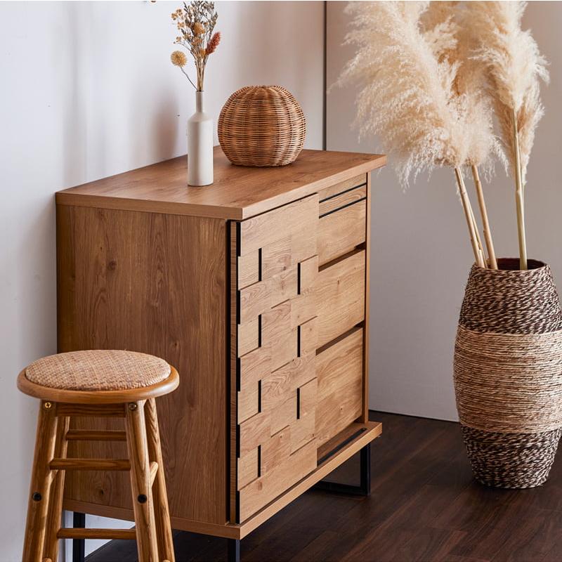 キャビネット 80cm リビングボード サイドボード 収納 ナチュラル