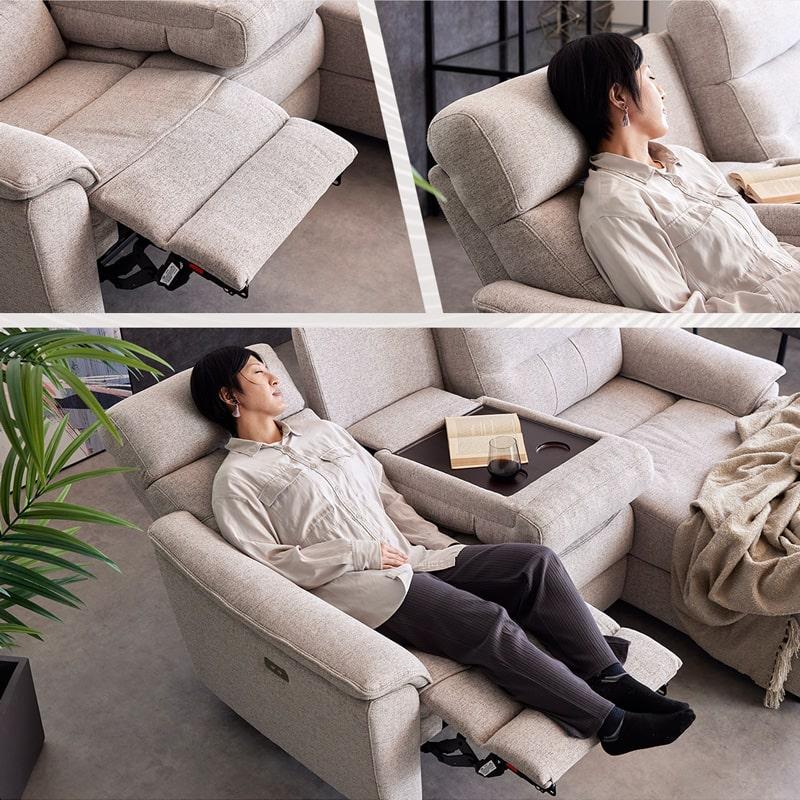 組立・設置付配送 ソファ 電動ソファ 201cm 3人掛け 電動