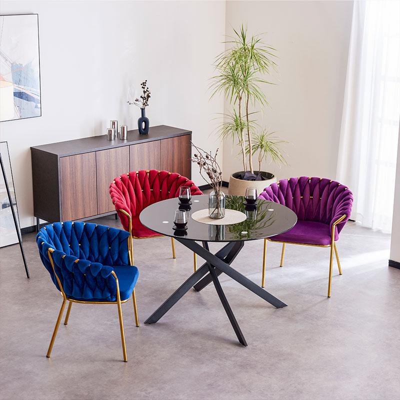 ロープ編みデザイン ダイニングチェア 屋外用ロープ編み折りたたみダイニングチェア - Blossom Furnishings