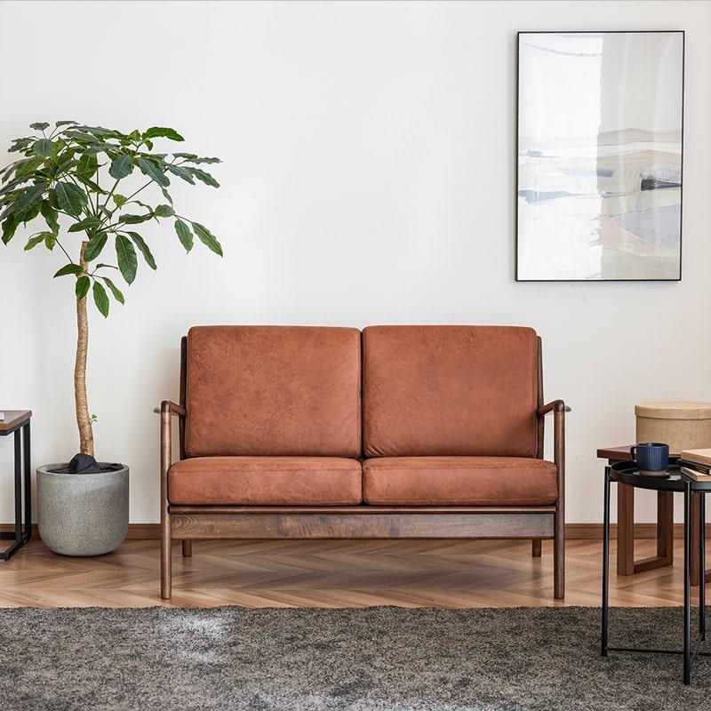 ソファ 2P 二人掛けソファ アームソファ ブラック ブラウン グレー