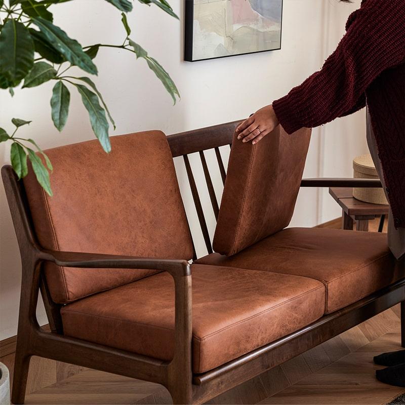 ソファ 2P 二人掛けソファ アームソファ ブラック ブラウン グレー