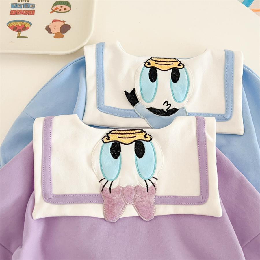 キャラクターベビー服 セットロンパース 可愛いドナルドダック風 帽子