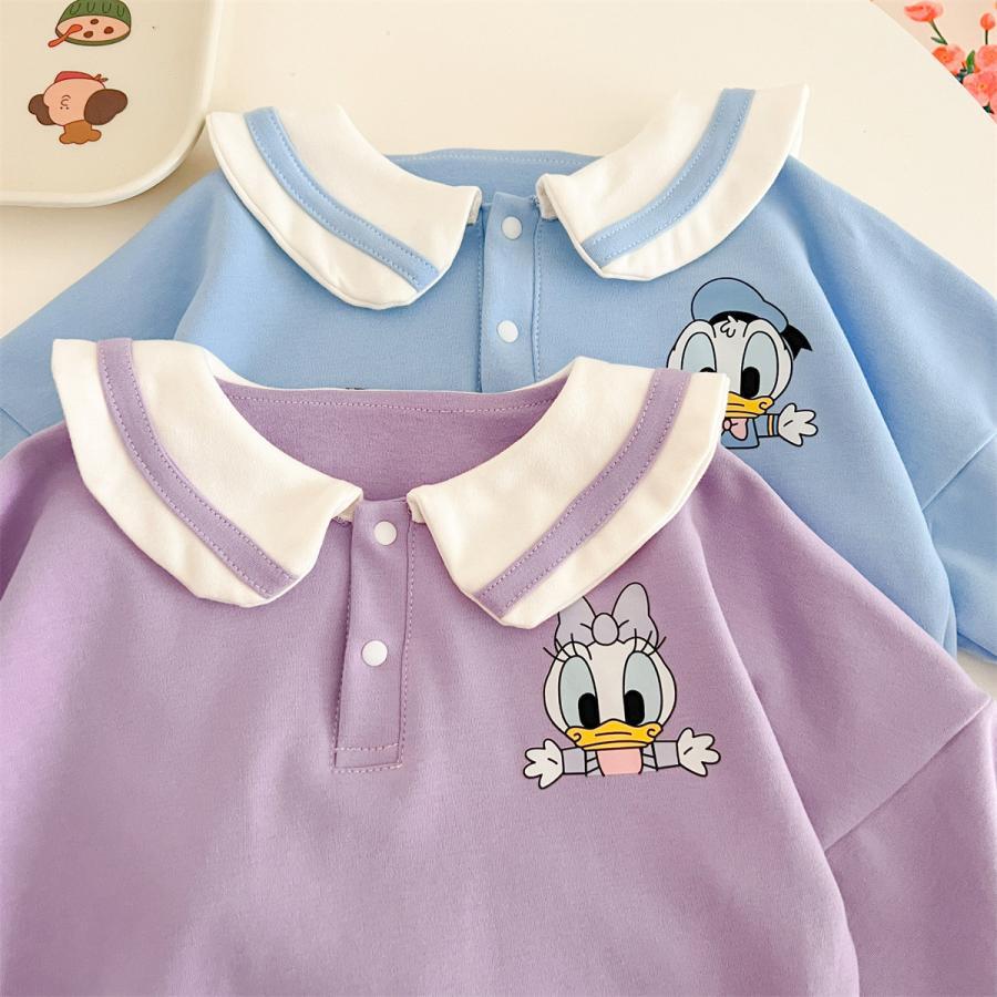 キャラクターベビー服 セットロンパース 可愛いドナルドダック風 帽子