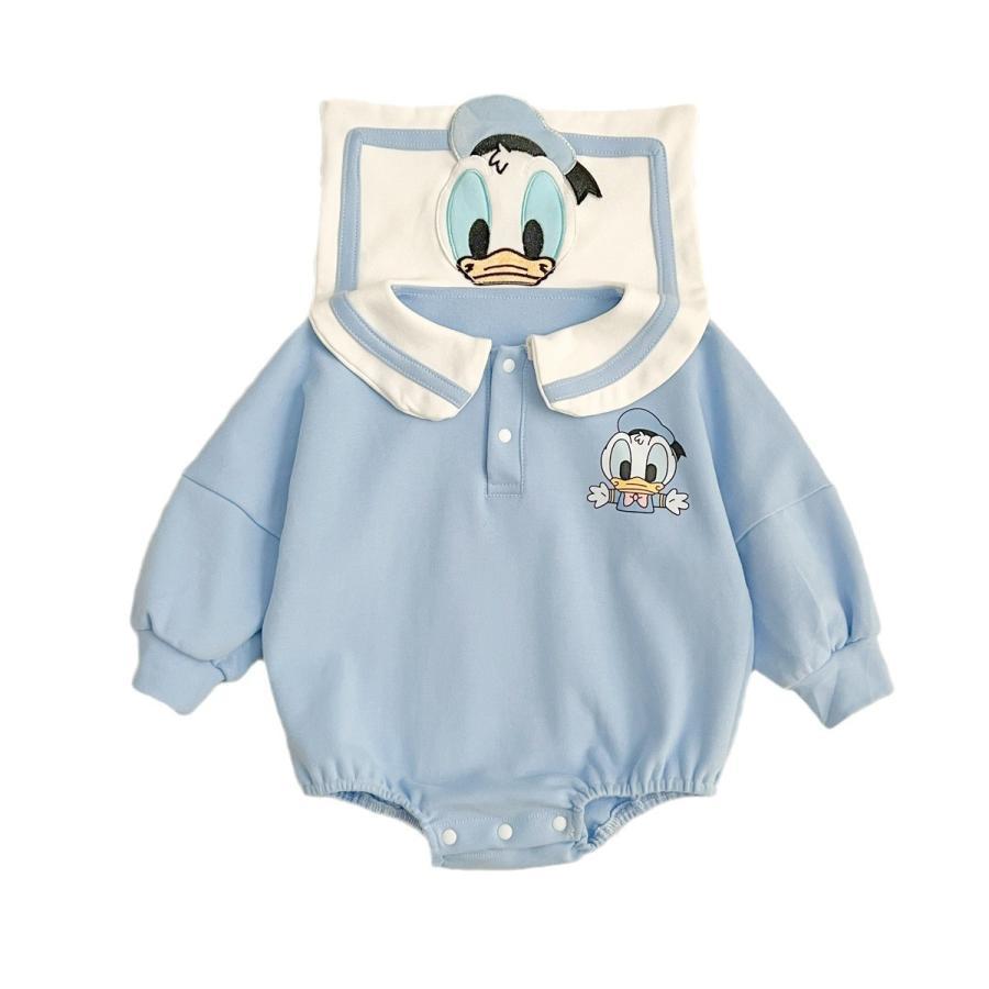 キャラクターベビー服 セットロンパース 可愛いドナルドダック風 帽子