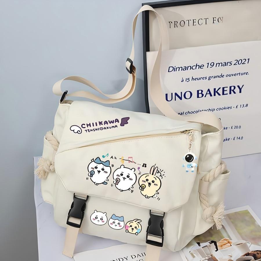 ショルダーバックを下げたハチワレわんこさん ちいかわ - アニメちい