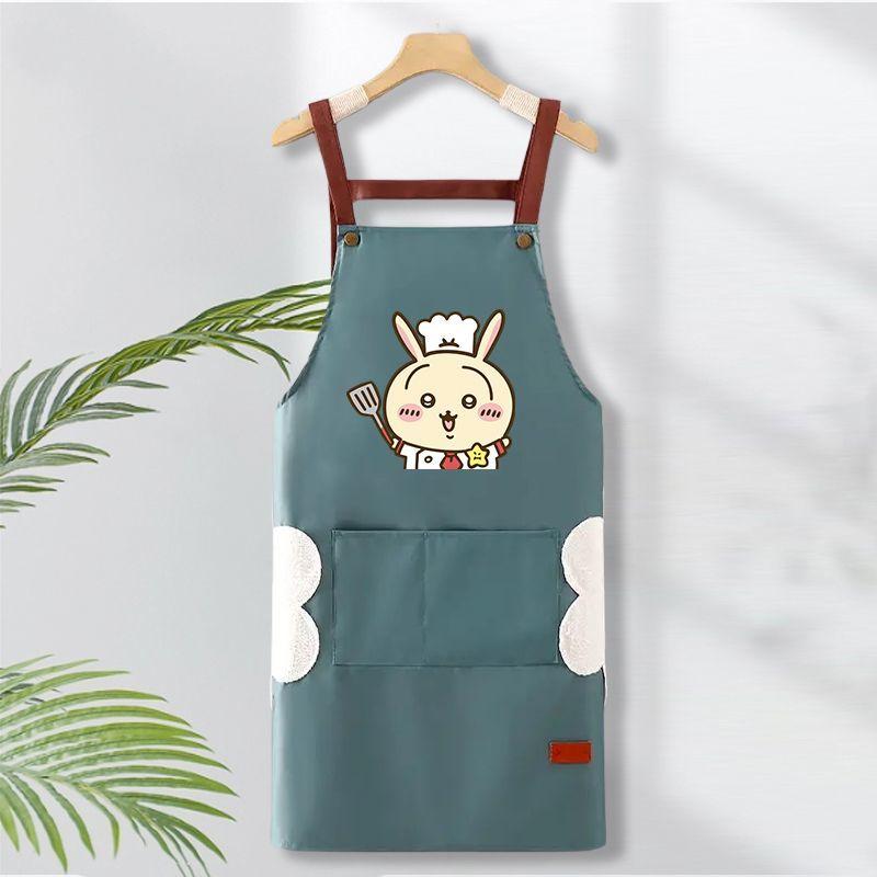 ちいかわ エプロン 防水 薄手 うさぎ キッチン 家用 撥油 拭き巾付き