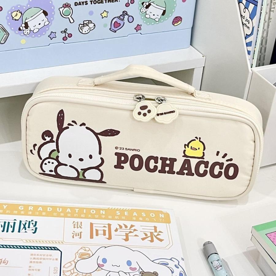 ポチャッコ ペン袋 筆袋 筆箱 透明 ペンケース 大容量 収納バッグ 化粧