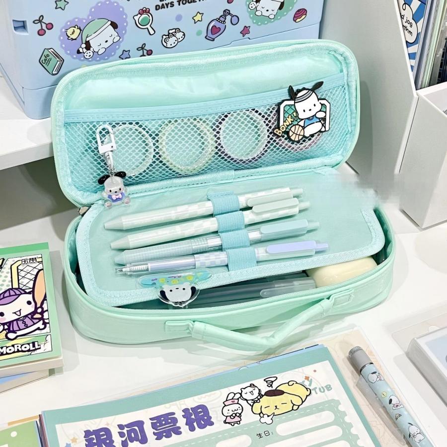 ポチャッコ ペン袋 筆袋 筆箱 透明 ペンケース 大容量 収納バッグ 化粧