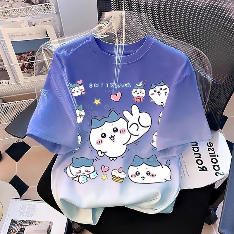ちいかわ Tシャツ 半袖 グラデーション タイダイ染め 綿100% ゆったり 