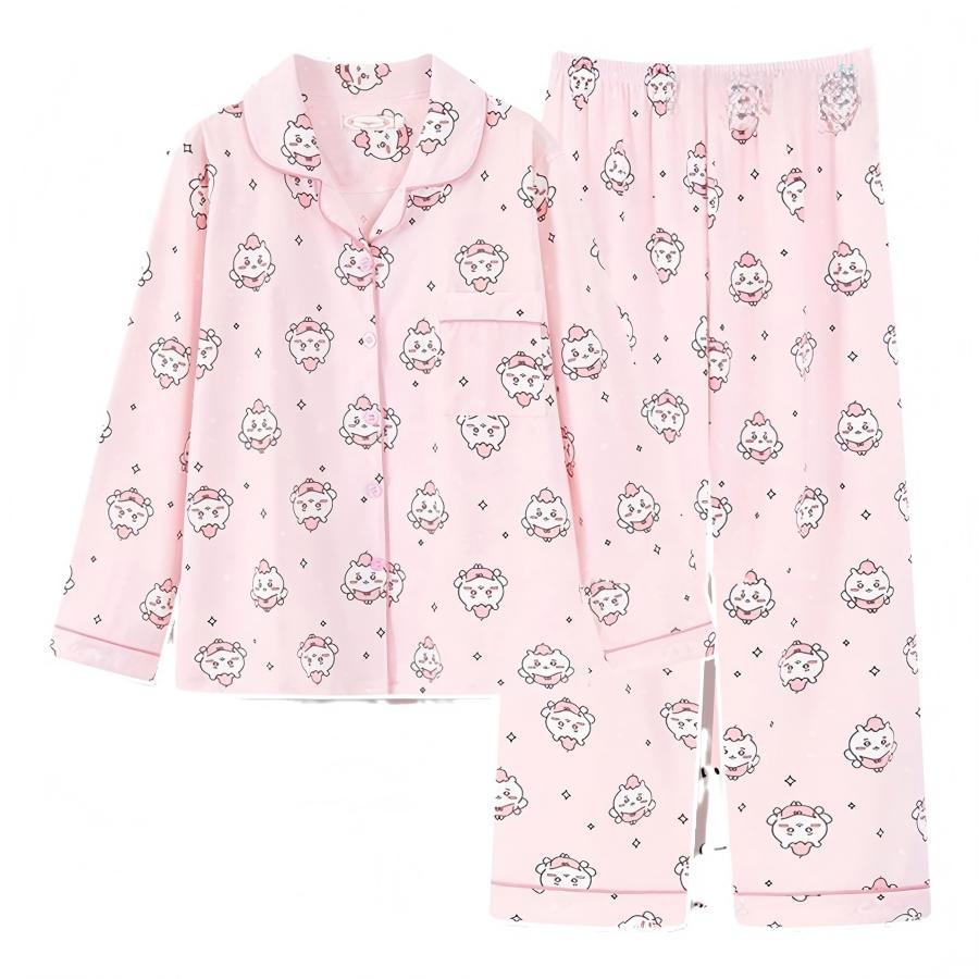 ちいかわ ハチワレ ウサギ ちいかわ パジャマ 上下セット 長袖 シャツ