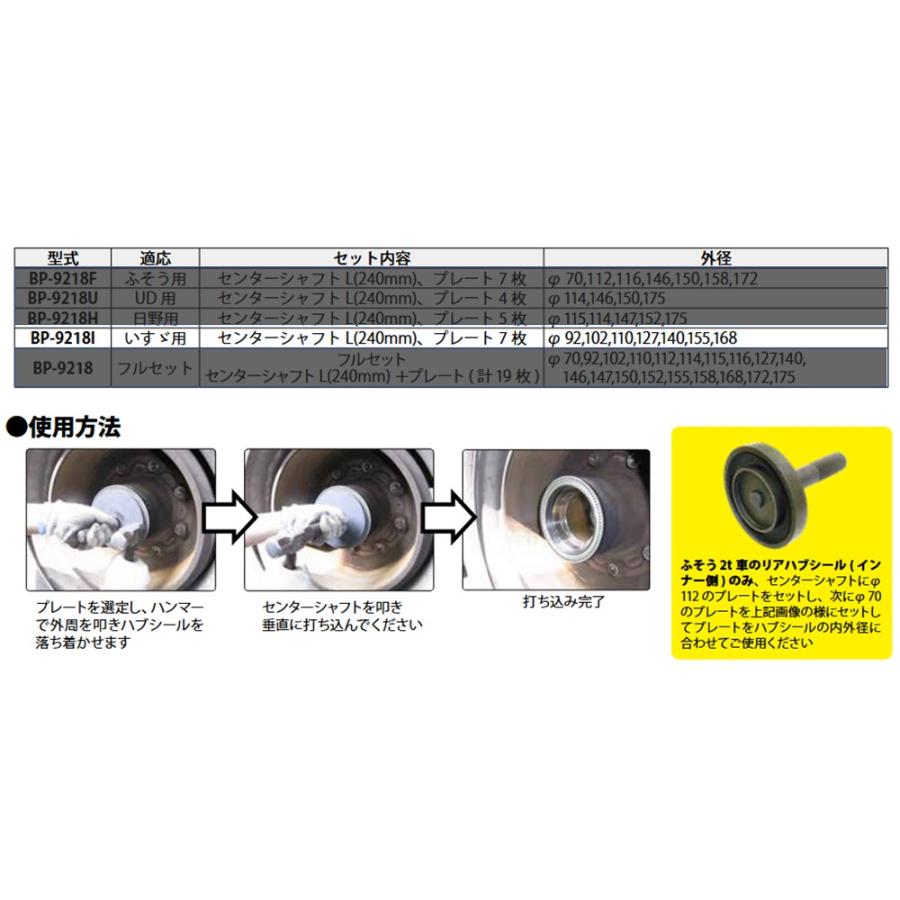 HASCO BP-9218I ハブシールインストーラー いすゞ用 新品 HASCO BP-9218I ハブシールインストーラー いすゞ用 新品