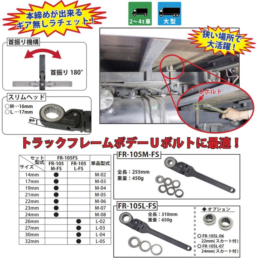 メーカー直送] HASCO FR-105FS フリクションラチェットレンチセット