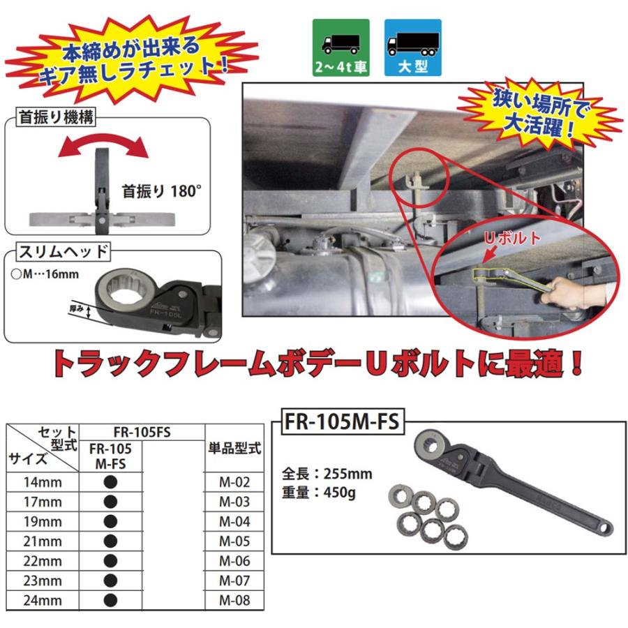 メーカー直送] HASCO FR-105M-FS フリクションラチェットレンチセット