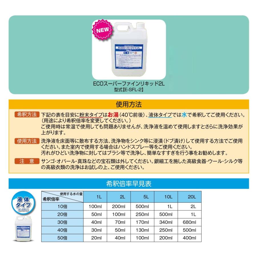 数量限定特価！】E-SFL-2 ECOスーパーファイン 洗浄剤 液体タイプ 2L