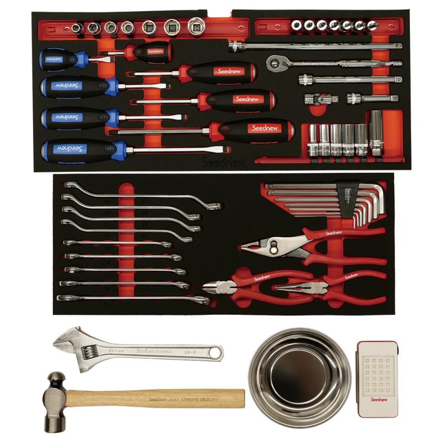 Seednew 9.5mm(9.5sq.) ツール セット 59点（シルバー） S-59313SL