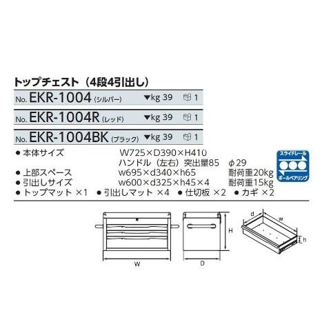 KTC EKR-1004BK トップチェスト 4段4引出し ブラック 新品