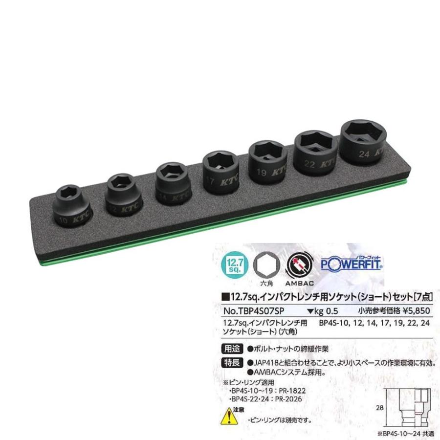 KTC TBP4S07SP 12.7インパクト用ショートソケットセット 新品 KTC TBP4S07SP 12.7インパクト用ショートソケットセット 新品