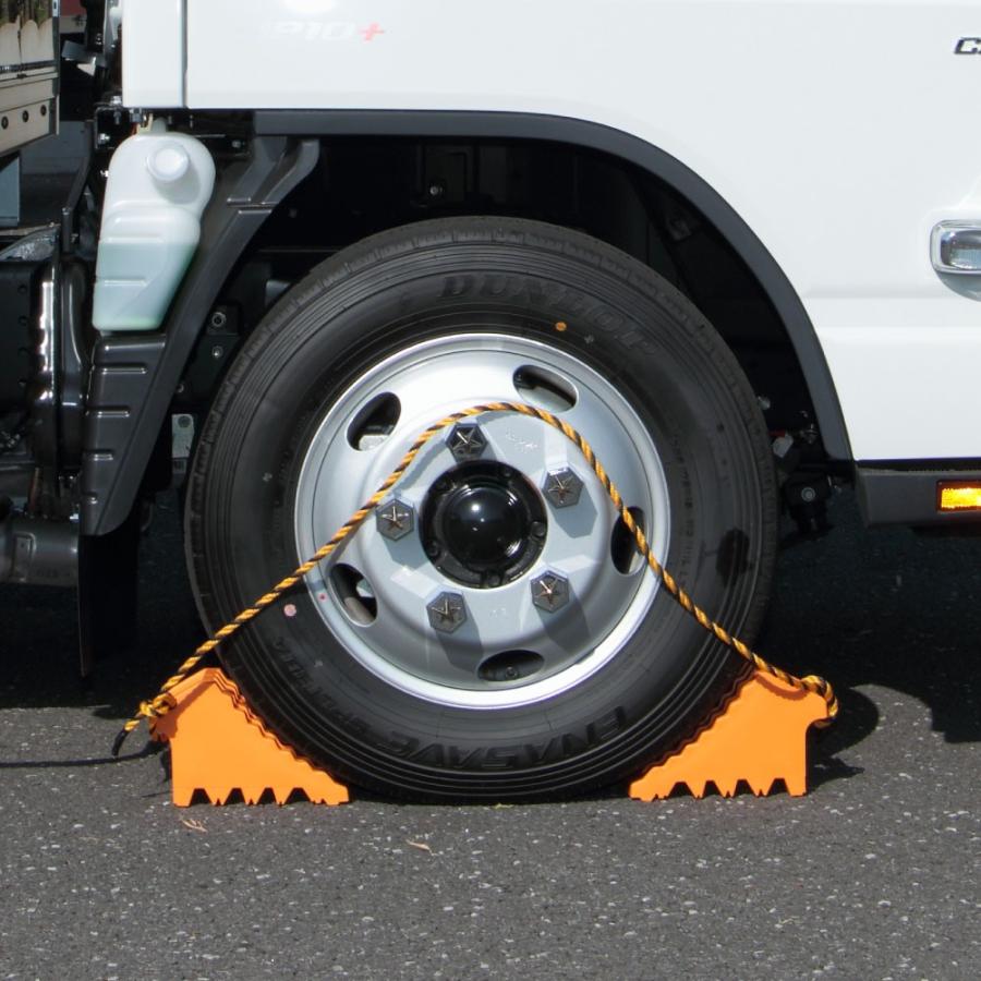 ジェットイノウエ トラック用 車輪止め(輪留め)2個入りロープ付 509979