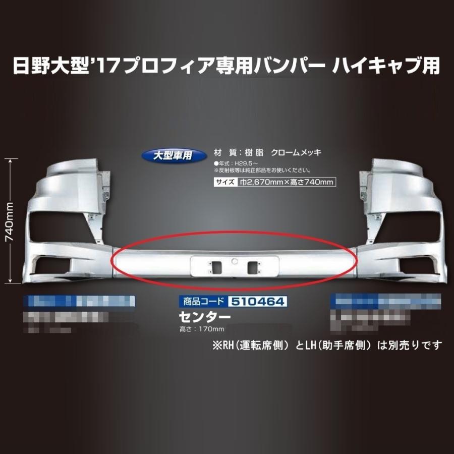 ジェットイノウエ メッキフロントバンパー センター部のみ 日野'17