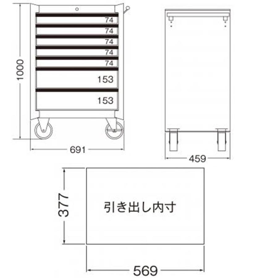 JTC JTC 7段工具箱(ブラック) JTC3931BK [メーカー直送・個人宅配送