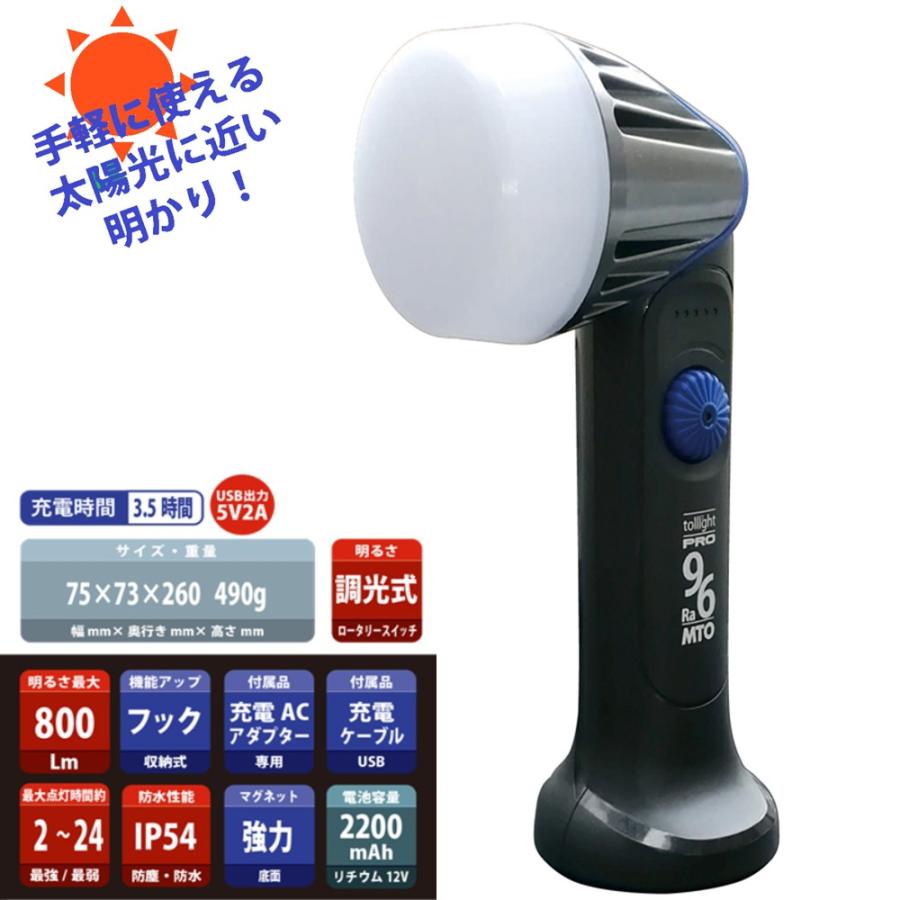 高演色 Ra96 充電式LEDライト TL800-96 : CarParts SORA(適格請求書