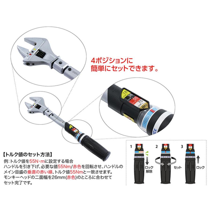 スエカゲツール TR-4PM 4ポジション モンキー型 トルクレンチ