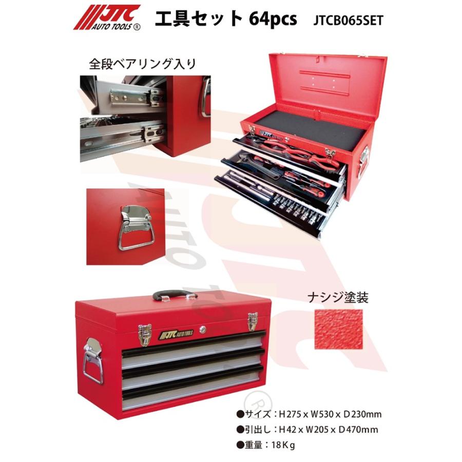 ISCARチップ3箱セット フラットトップチェスト（3段3引出し） | KTCツールオフィシャルサイト