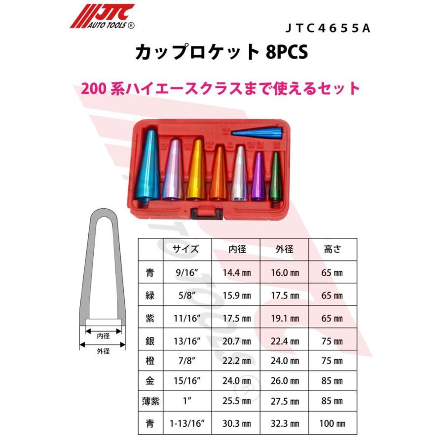 JTC JTC4655A カップロケット 8個セット 200系ハイエースクラス