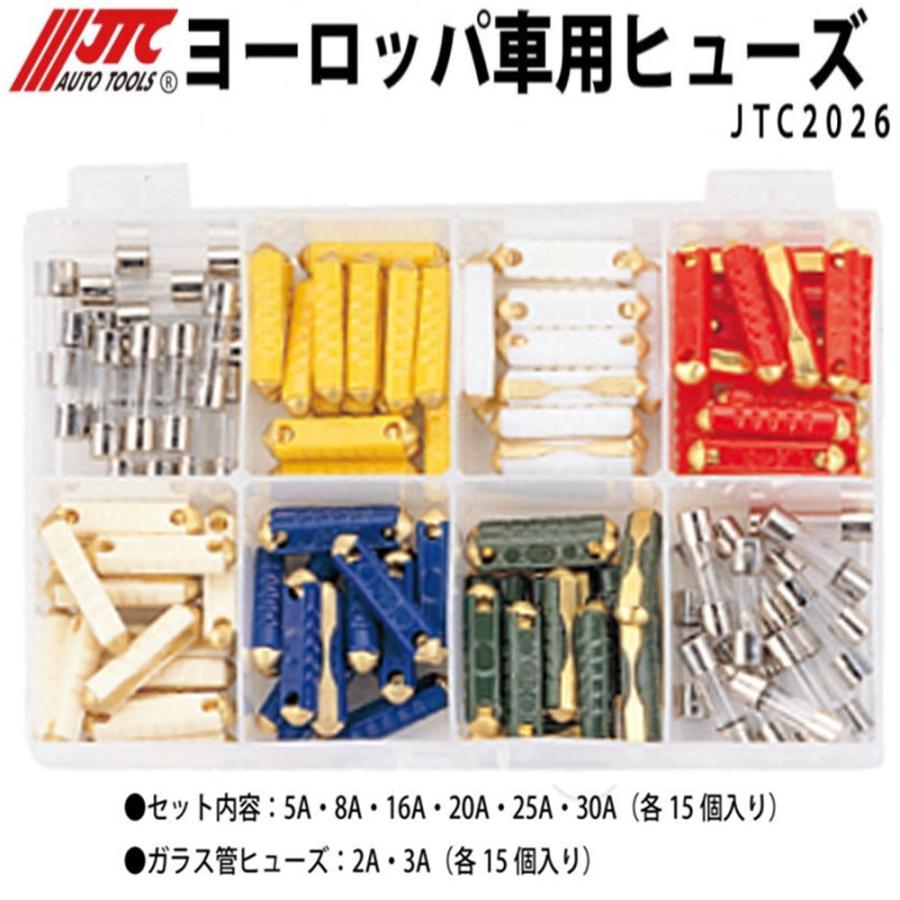 JTC ヨーロッパ車用ヒューズセット 8種類 各15個 JTC2026 メーカー直送