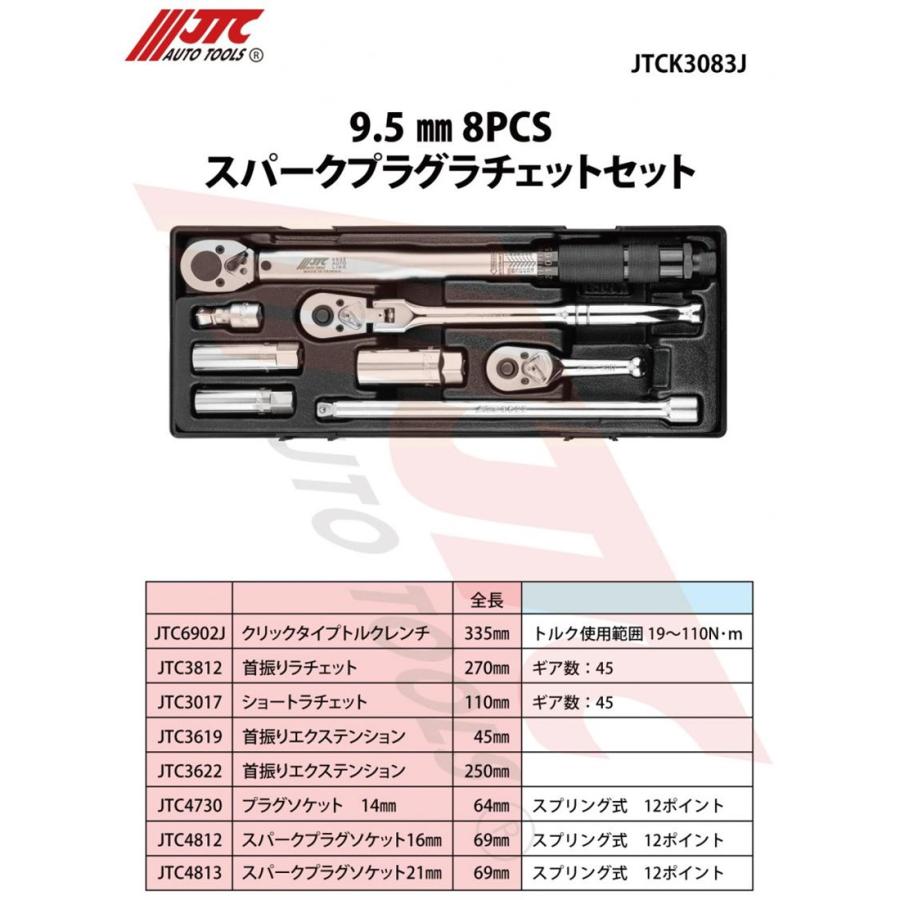 *p(R)ojectR® セット JTC JTCK3083J スパークプラグラチェットセット 差込9.5mm 3/8