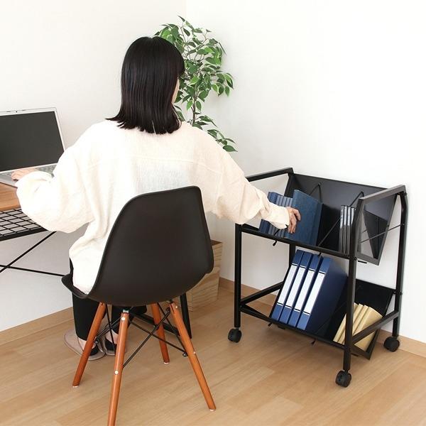 ファイルワゴン2段 ブラック W550×D400×H720 ワゴン キャビネット
