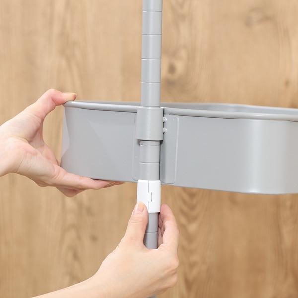 高さが調整できるワゴン マルシェ グレー 高さが調整できるワゴン マルシェ グレー 幅42cm 奥行36cm 高さ78cm