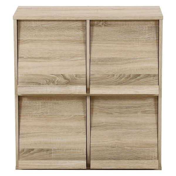 DP8085 ディスプレイラック 4マス オーク W800×D400×H850 ラック 本棚