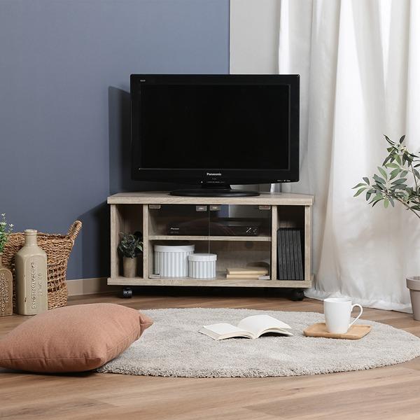 コーナーTVボード ホワイトオーク W785×D385×H390 テレビボード テレビ