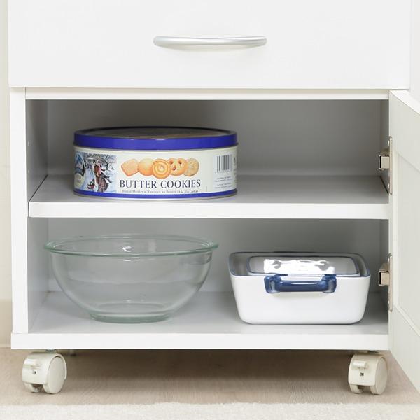 キッチンカウンター 45幅 ナチュラル×ホワイト W450×D410×H890 ワゴン