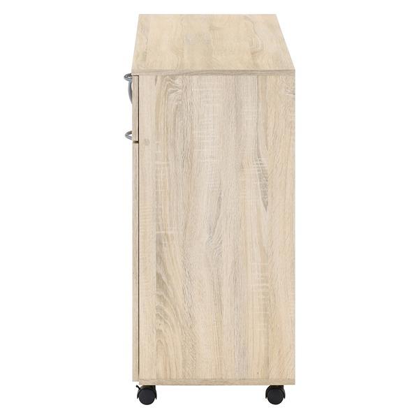 キッチン収納キャビネット 115x40 アンティークホワイト W1152×D398×H840 キャスター付き 不二貿易インテリア家具  法人様限定の画像