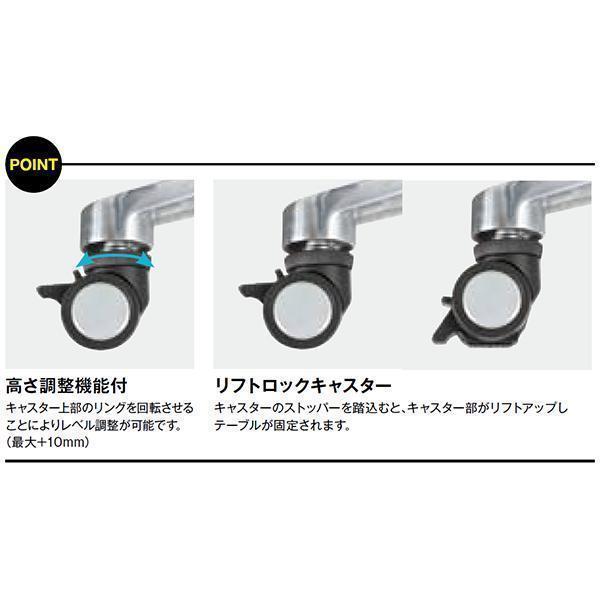 ミーティングテーブル 幅1500×奥行750×高さ700mm キャスター付 フォールディング スタックテーブル フラップテーブル オフィス家具 藤沢工業 TOKIO_7