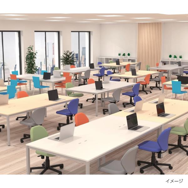 OAミーティングテーブル W2100xD900 ホワイト ATW-2190-AF2 アールエフヤマカワ RFyamakawa 会議机 会議室 フリーアドレス 大型テーブル 作業台 オフィス家具の画像
