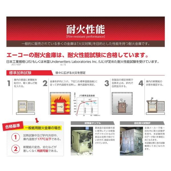 エーコー 小型耐火金庫 1時間耐火 STANDARD スタンダード テンキー式+