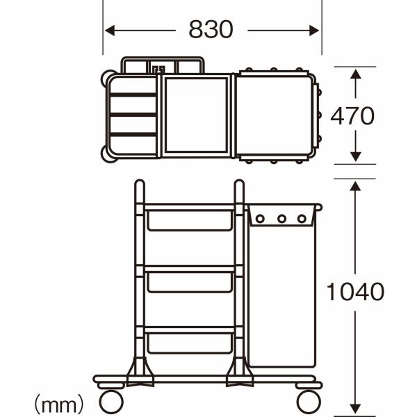 TTSテクノカート80 C329-000X-MB 山崎産業 コンドル 掃除用具ワゴン 掃除用具入れ 掃除用具用ワゴン 掃除ワゴン カート 掃除用具カート 掃除カート 商業施設の画像