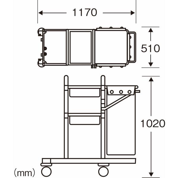 TTSスーパーカートB C331-000X-MB 山崎産業 コンドル 掃除用具ワゴン 掃除用具入れ 掃除用具用ワゴン 掃除ワゴン カート 掃除用具カート 掃除カート 商業施設の画像