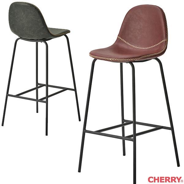チェア スチール ブラック PUレザー カルロスS cherry 桜屋工業 チェア スチールチェア エントランス ロビー カフェ 喫茶店 バル レストラン 業務用