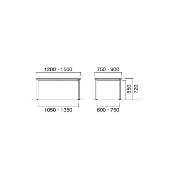 会議テーブル 幅1200×奥行750×高さ720mm 4本脚 EK-1275 ミーティングテーブル 会議用テーブル NISHIKI ニシキ工業_3