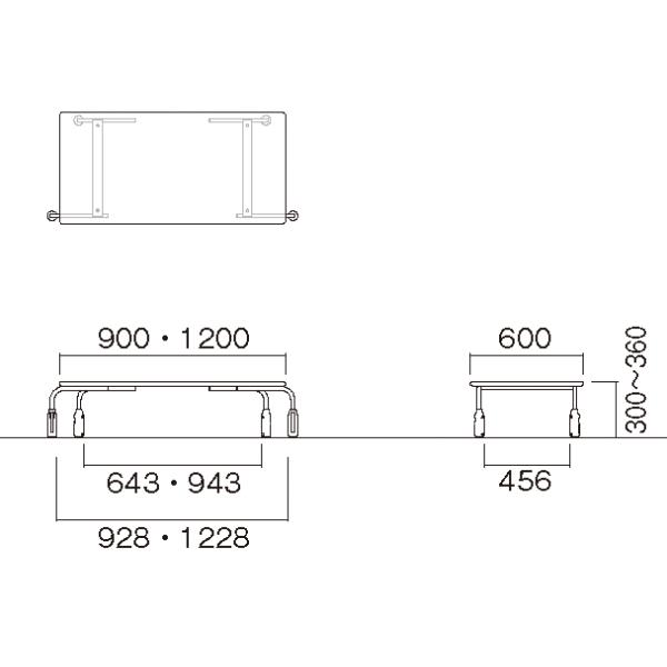 教育施設 テーブル 幅900×奥行600×高さ300/330/360mm 高さ調節 上下昇降 ESF-0960 ソフトエッジ スタッキング NISHIKI ニシキ工業 オフィス家具_7