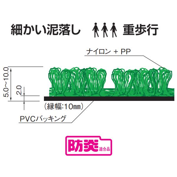ロンハードマット NP-100 900×1500 ＃15 F-128-15 山崎産業 屋内用 エントランスマット マット 屋内マット エントランス ロビー デパート 病院 作業現場_4