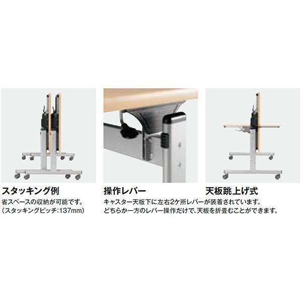 ミーティングテーブル 幅1800×奥行900×高さ700mm 棚付 キャスター付