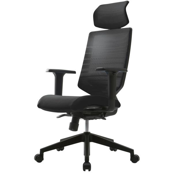 FURSYS T30チェア 可動肘 ヘッドレスト付き ブラック FHTN302RF008 アールエフヤマカワ RFyamakawa 昇降 キャスター付き 高機能 回転椅子 事務椅子 オフィス家具