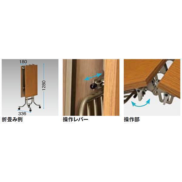 フォールディングテーブル 幅1800×奥行450×高さ700mm エラストマエッジ